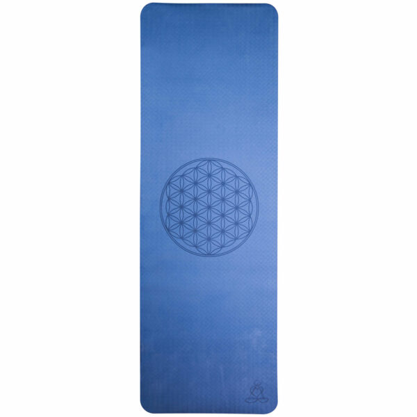 Berk Yogamatte in blau, ausgerollt